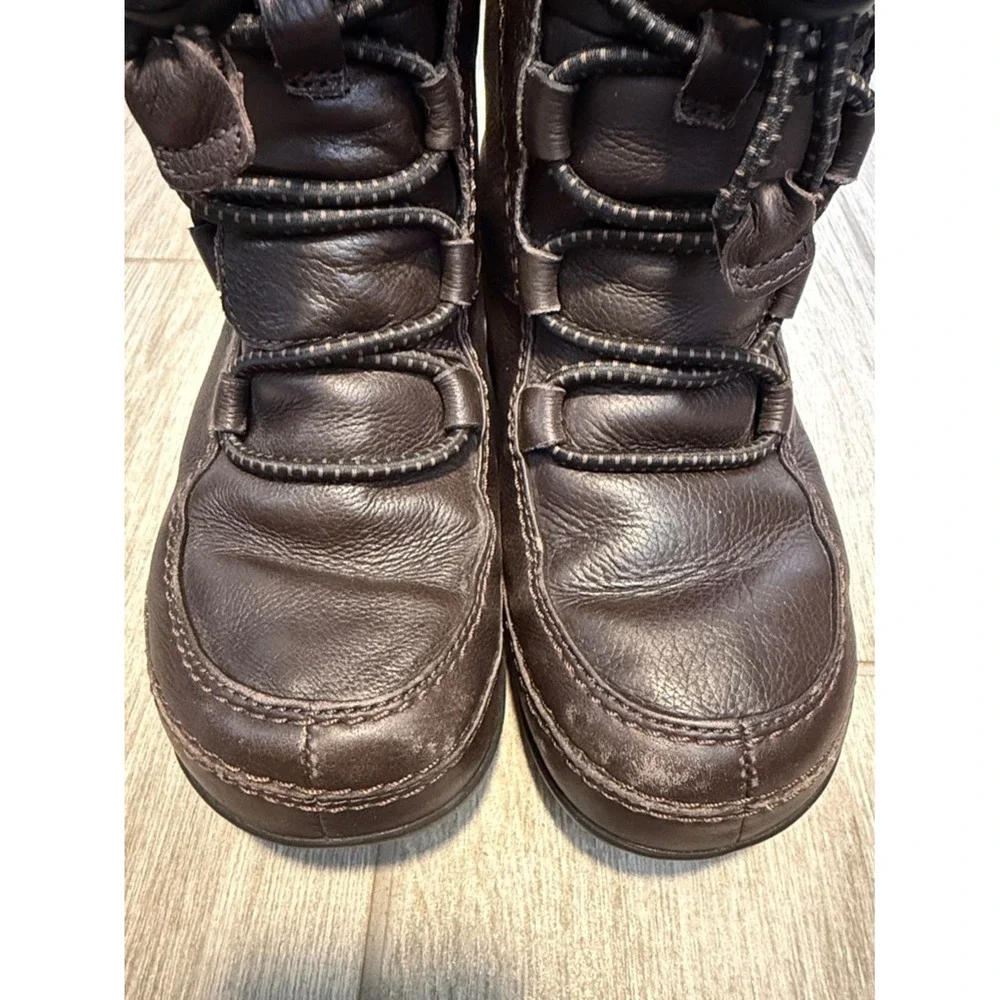 FitFlop Mukluk Leather Shearling Lined Winter Boots Brown Womens‎ 6
